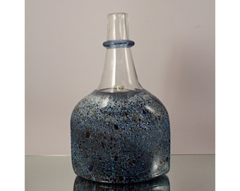 Bertil Vallien Satellite ATELJE Bottle, BODA, Sweden. Scandinavian Art Glass