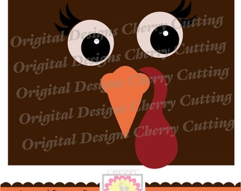 Turkey face,Thanksgiving Turkey, Turkey Face SVG, Turkey Silhouette Cut Files, Cricut Cut Files DGCUTTH2 -Personal and Commercial Use