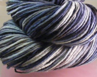 SALE... Was 8.50... Now 6.00...The Blue And The Grey...handspun, handpainted wool yarn...4oz...186yd