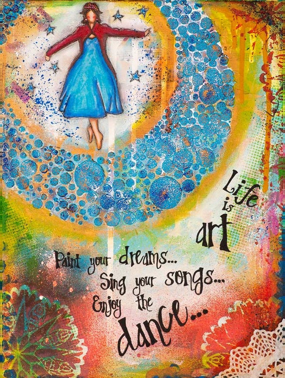 Mixed Media Collage Art Inspirational Art Whimsical Art