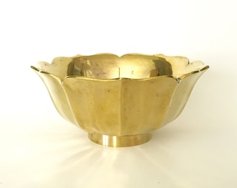 Solid Brass Lotus Bowl