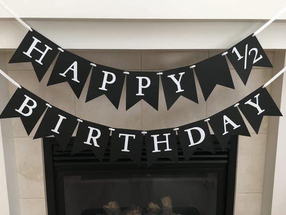 Happy 1/2 Birthday Banner Half Birthday Banner 6 Months Old