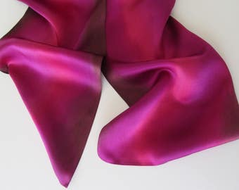 Red Silk Scarf, Hand Painted Red Silk Scarf, Red Violet Silk Scarf, Silk Scarf, Hand Painted Silk Scarf, Purple Silk Scarf, Purple Scarf