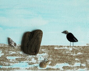 Shore bird...pebble art