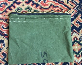 Purse made from upcycled military canvas
