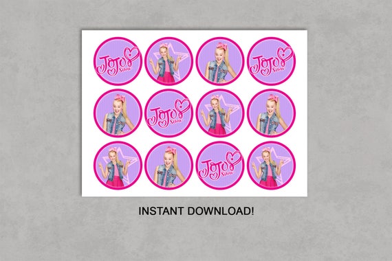 Jojo Siwa Inspired Cupcake Toppers Printable Birthday DIY