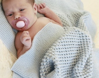 knitting pattern for baby blanket 60cm x 60 cm 4 ply yarn