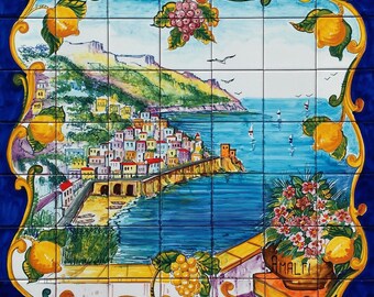 Hand Painted Italian Tile Mural Ravello Italy Italian Hand Painted Italian Tile Mural Ravello Italy Italian