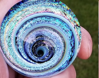 Very large 2.27 inch "Spring Batch" Gorgeous Dichroic Vortex Marble
