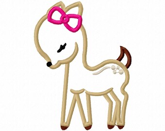 Deer Applique Embroidery Design- Instant Download