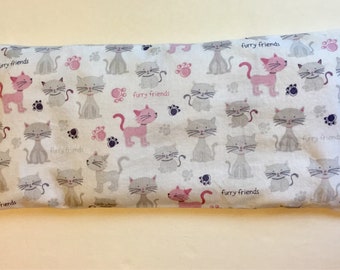 Flaxseed Hot Pack / Flaxseed Cold Pack / lavender scented / dried lavender / gift for mom / cat lover