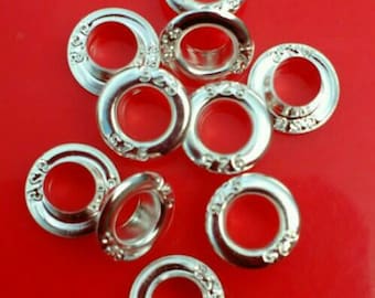 10-100x Sterling Silver grommets eyelets rivets troll beads cores euro european charm bracelet 925 findings snake chain necklace big hole