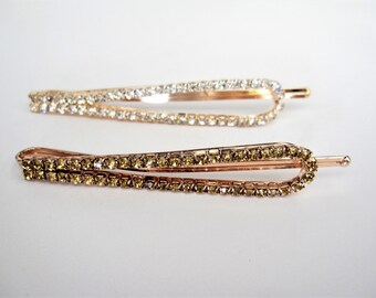 Crystal hair pin hair clip barrette