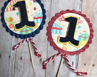 Circus cupcake toppers