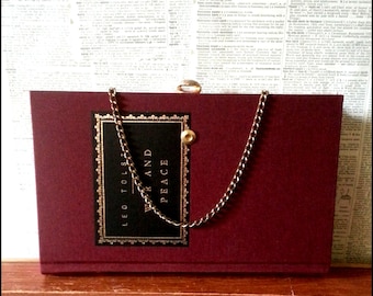 Book Clutch War & Peace by Leo Tolstoy Literary Book Purse Made to Order