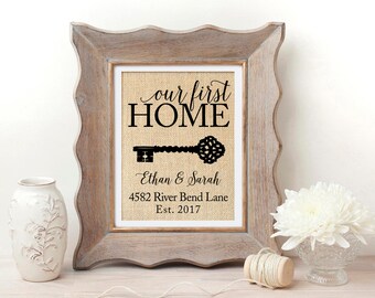 Housewarming Gift Our First Home Sign First Home Gift for New Home Housewarming Gift New Home Gift House Warming Gift New Home Gifts for Mom