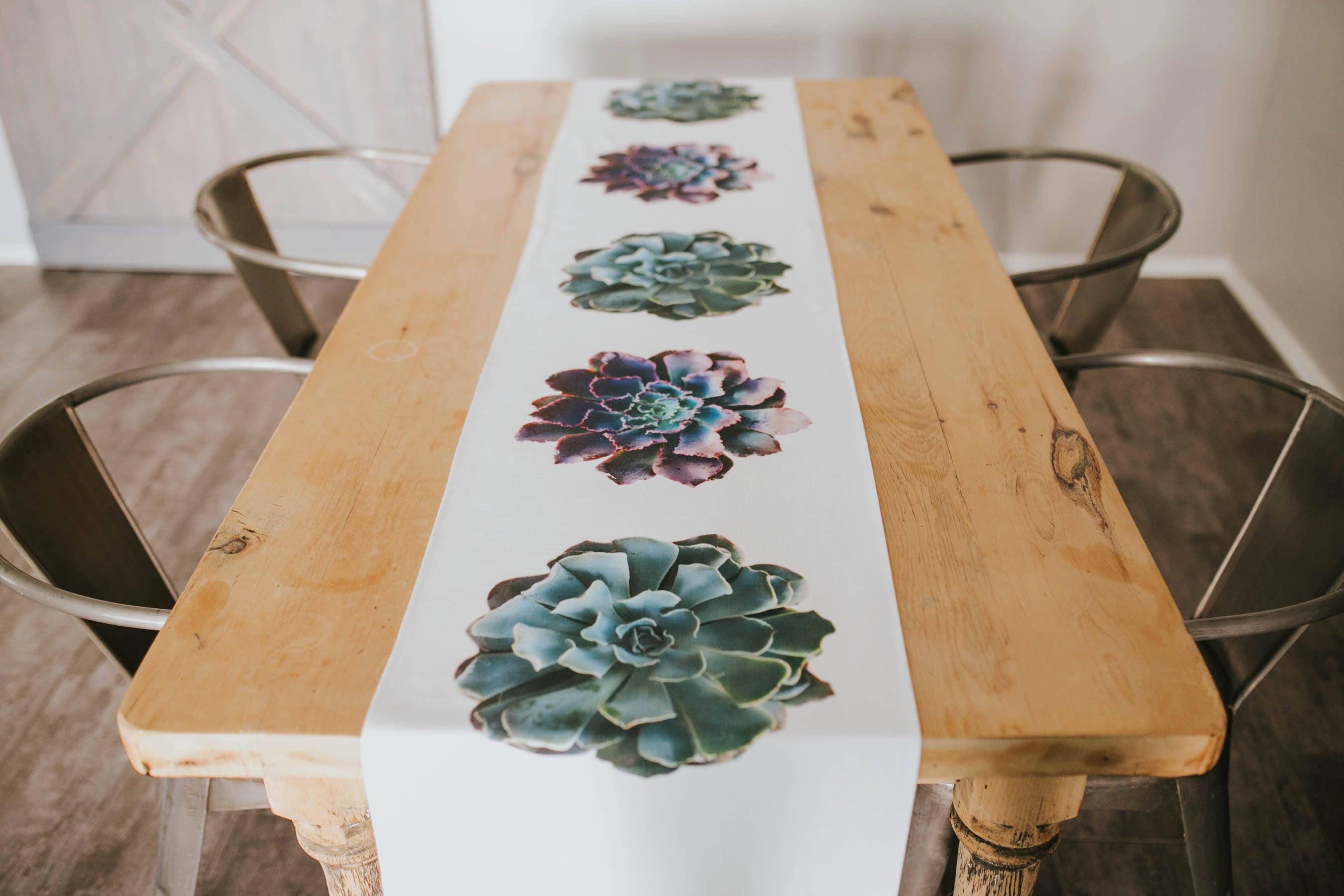 Succulent Table Runner Mothers Day Gift Dining Room Decor