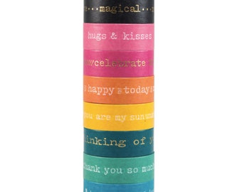 Park Lane 8 pk Washi Tapes-Sentiment