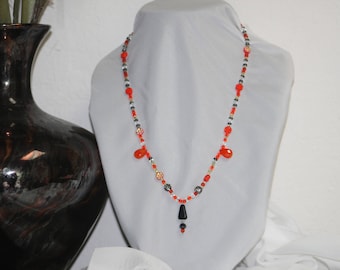 Orange Beaded Necklace