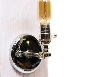 Bare Bulb Edison Adjustable Wall Sconce All Chrome