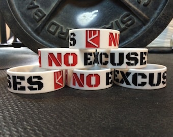 NO EXCUSES 1" Fitness Silicone Wristband