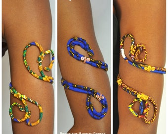 African Print Ankara Upper Arm Cuff, Armlet, Arm Band, Upper Arm Jewelry - One Size Fits Most