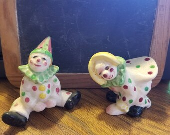 Clown, salt and pepper shakers, made in Japan