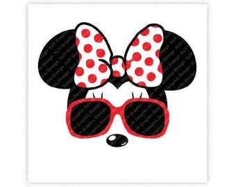 Disney, Minnie Mouse, Sunglasses, Icon Mickey Mouse Head, Mouse Ears, Digital, Download, TShirt, Cut File, SVG, Iron on, Transfer