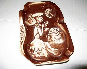 Vtg 1961 Hanna Barbara Flintstones Betty Rubble Ceramic Ashtray-Vintage, The Flintstones, Original Flintstones Ashtray