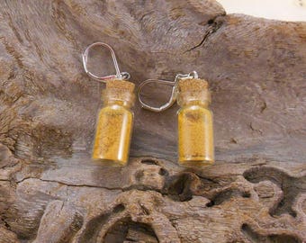Earrings magic vial, fairy dust, spice, lavender, thyme