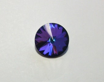 1 cabochon Swarovski 1122 Rivoli 14 mm - blue iridescent pink