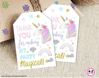 Unicorn favor tags | Etsy