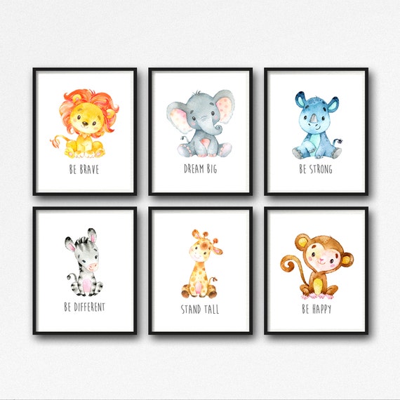 animals printable nursery art jungle animals nursery decor