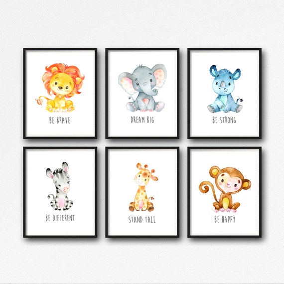 Animals Printable Nursery Art Jungle Animals Nursery Decor