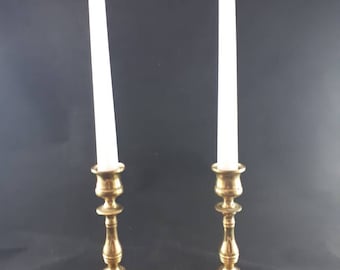 Vintage Brass Candle Holder, Brass Candlesticks, Solid Brass & Copper, Set of Two