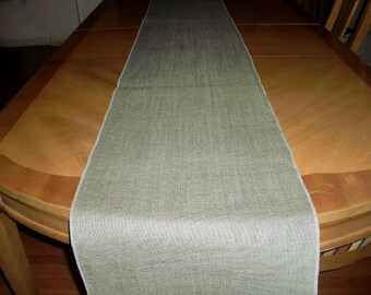 14" x 72" Charcoal Grey Burlap Table Runner (Serged edges)