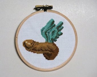 SALE!! Flying Fascinus Cross Stitch Sampler