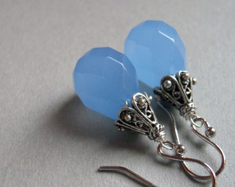 Serenity Blue Chalcedony Drop earrings, drop earrings, blue earrings, chalcedony earrings