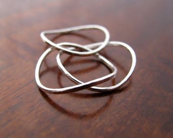 Wavy skinny rings trio - stacking rings