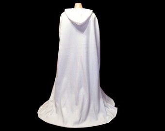 Cloak - White Fleece -Hooded Cape - Wedding - Renaissance - Costume