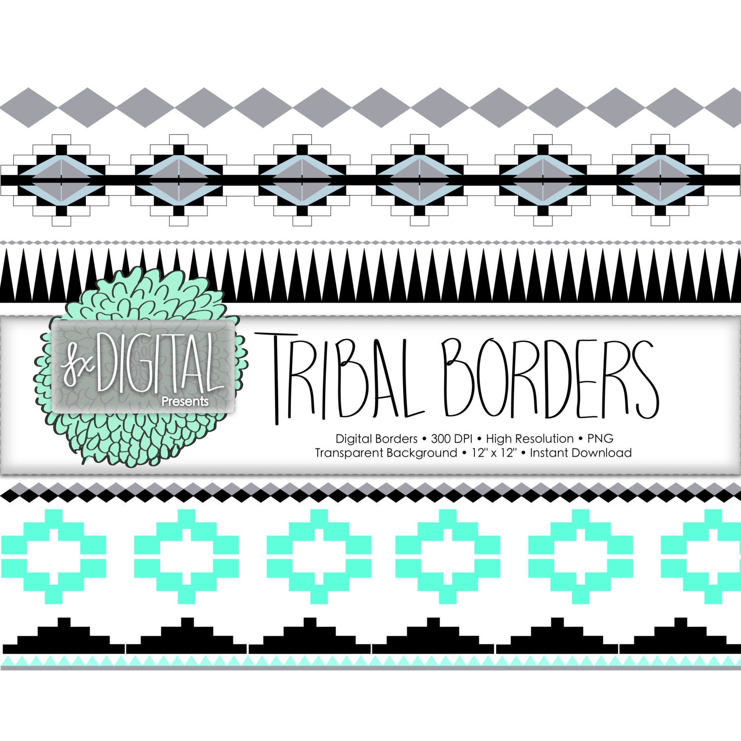 Tribal Borders Photo Border Digital Photo Frame Border