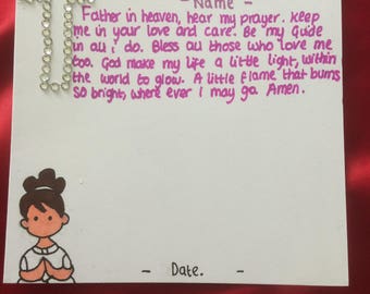 Girl's first holy communion card