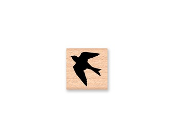 SPARROW SILHOUETTE-rubber stamp- wood mounted rubber stamp- (31-33)