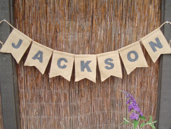 name banner burlap banner last name banner burlap word banner name