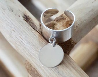 Silver ring 925 with medal charm / personalized ring / style Marc Deloche