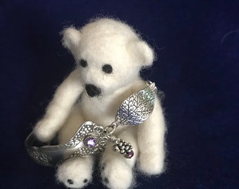 Silver Spoon vintage bracelet with grape design.