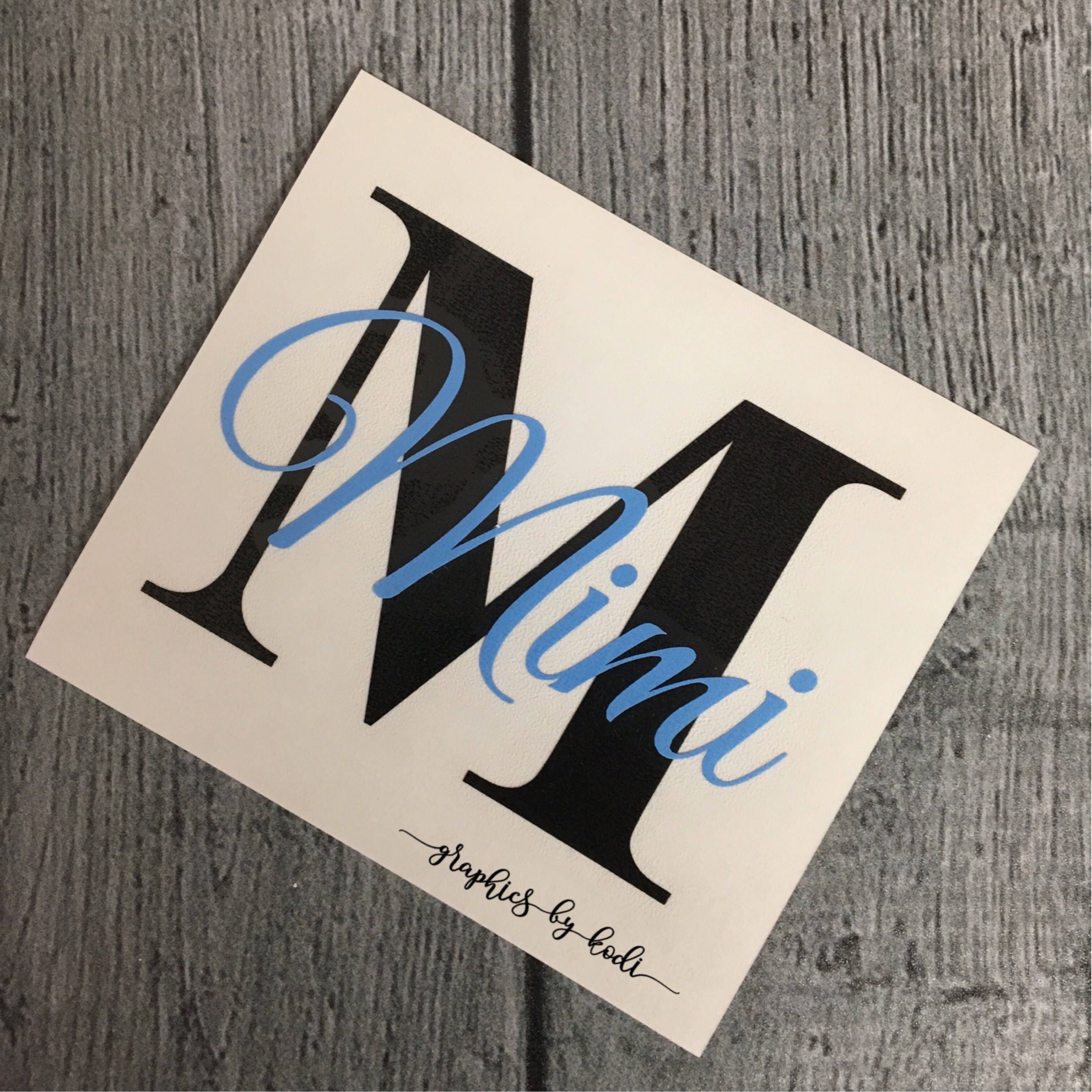 Initial Monogrammed Vinyl Decal Name Decal Sticker