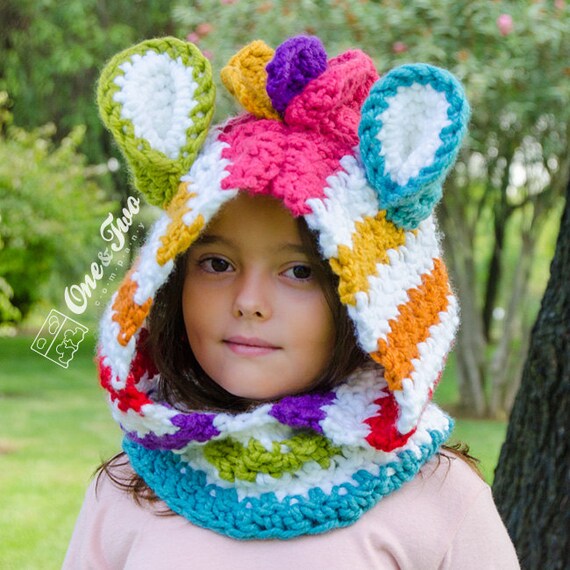 Rainbow Zebra Hood PDF Crochet Pattern 40 Sizes Toddler Magnificent Crochet Hood Pattern Rainbow Zebra Hood PDF Crochet Pattern 40 Sizes Toddler Magnificent Crochet Hood Pattern