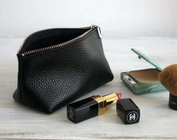 SMALL LEATHER POUCH Small Black Leather Clutch Leather