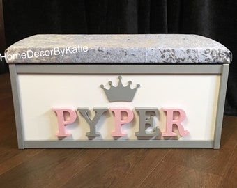 personalised velvet toy box